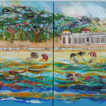 Balmoral Beach, Sydney - 2 panel painting