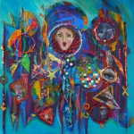 Party Time - mixed media ( 1m x 1m)