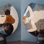Raku Ceramic Vase from Vezio, Lake Como (ht = 40 cm)