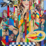 Peel the Layers to Expose the Artist - mixed media - 150 x 90 cm