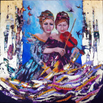 The Love of Music - background in silver leaf