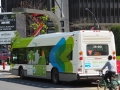 Bus having lunch - this electric bus was being recharged right in the middle of the city